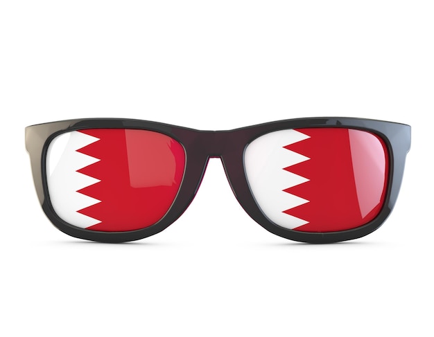 Lunettes de soleil drapeau Bahreïn rendu 3D