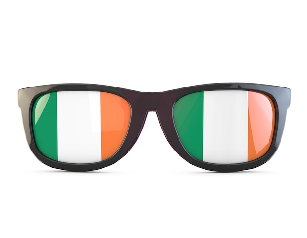 Lunettes de soleil drapeau Irlande rendu 3D