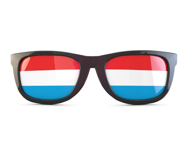 Lunettes de soleil drapeau luxembourgeois rendu 3D