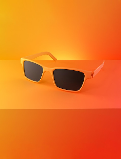 Lunettes de soleil sur fond dégradé concept d'été minimalisme