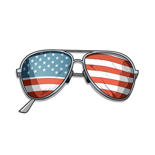 Lunettes de soleil patriotiques avec le drapeau des États-Unis d'Amérique