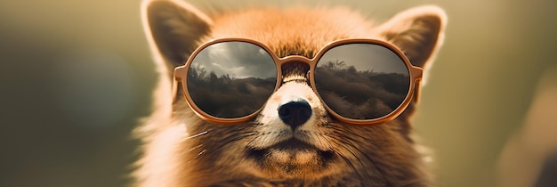 Lunettes de soleil portant des animaux alors qu'ils se prélassent dans les rayons du soleil Generative AI