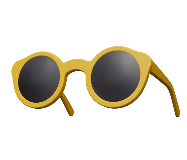 Lunettes de soleil rondes 3d illustration d'icône minimale de dessin animé de rendu 3d