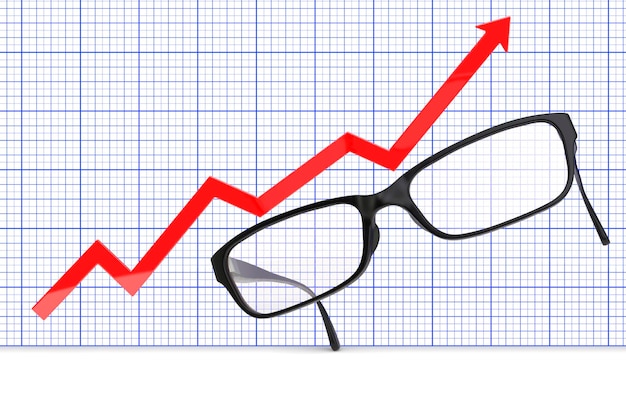 Lunettes de vue avec rendu 3D graphique croissant