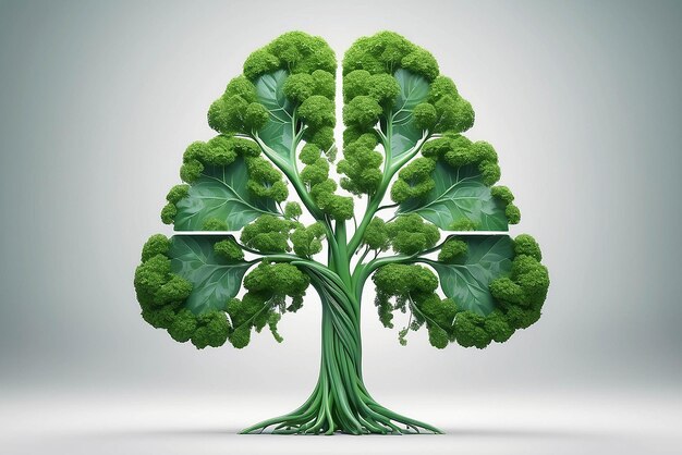 Lung images en forme d'arbre vert concepts médicaux autopsie affichage 3D et les animaux comme un élément