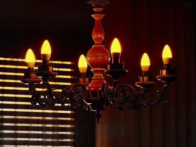 Photo lustre ancien avec lampes led