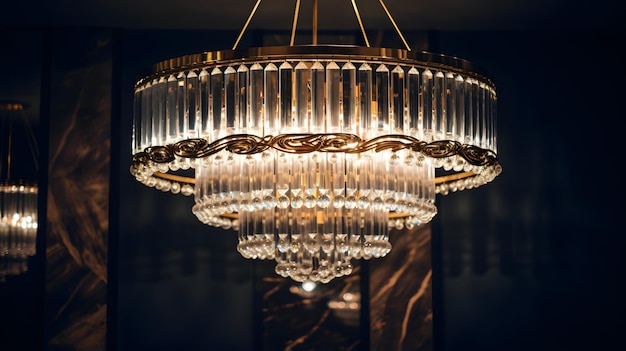 lustre luxueux en cristal