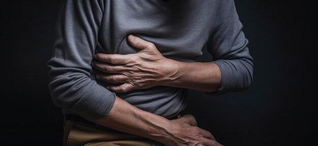 La lutte silencieuse Un homme supporte une douleur déchirante AI générative