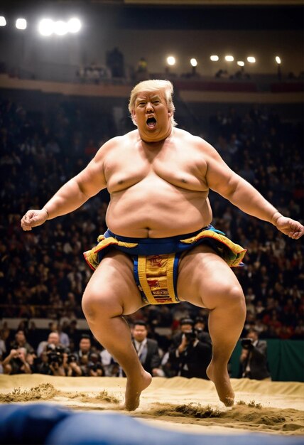 Photo un lutteur de sumo.