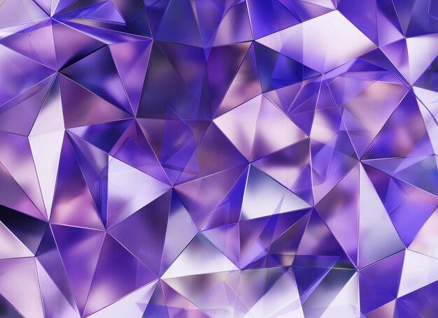 Luxe Abstrait Réaliste Texture de cristal violet Réflexion de près Arrière-plan rendu 3D