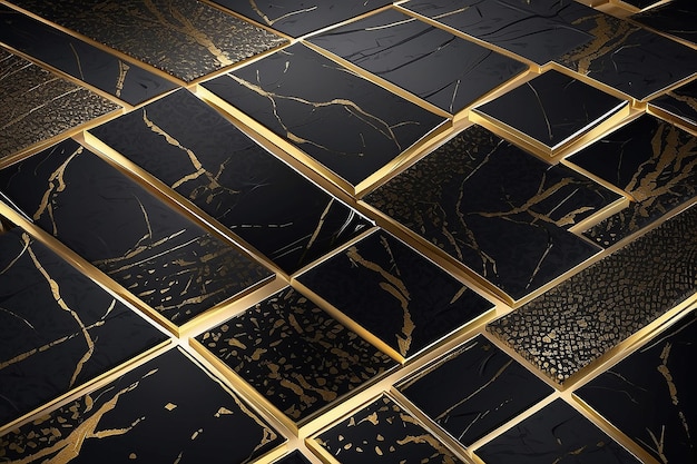 Luxueux fond d'écran de téléphone élégant à motifs noir et or avec un design élégant
