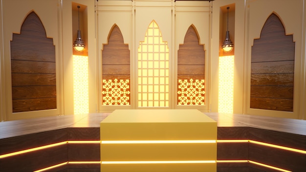 Le luxueux studio islamique Studio Background Illustration 3d