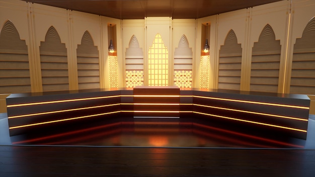 Le luxueux studio islamique Studio Background Illustration 3d