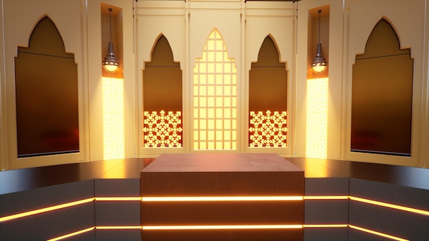 Le luxueux studio islamique Studio Background Illustration 3d