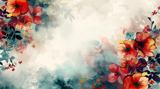 Photo luxurious floral elements in botanical background