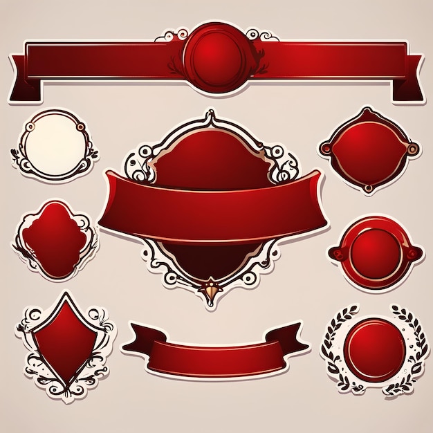 Photo luxury red banner stickers