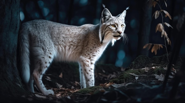 Lynx européen dans des forêts enchanteresses