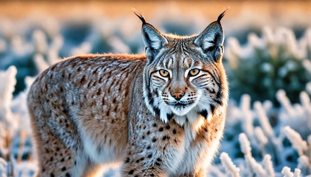 un lynx avec un guépard sur son visage