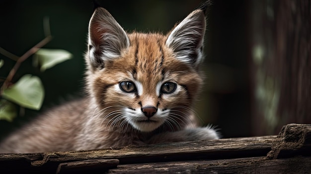 Un lynx roux regarde la caméra.