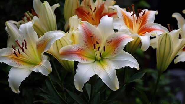 Lys trompette majestueux Fleurs de lys trompette élégantes et parfumées en pleine floraison