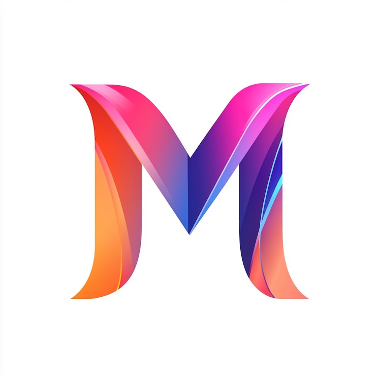 Photo m lettre désige mokup logo à fond blanc