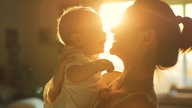 Photo ma mère est sûre qu'elle va être heureuse par le soleil.