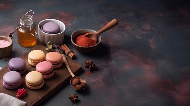 Photo macaron à l'arrière-plan