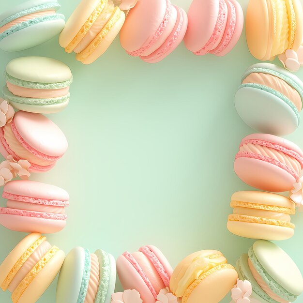Macaron coloré AFrame affiche une collection de friandises sucrées accrocheuses