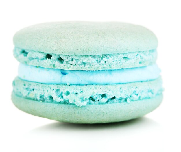 Macaron doux sur blanc