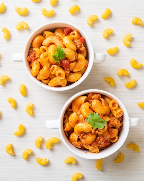 macaroni sauce tomate et porc haché, chop suey américain, goulash américain