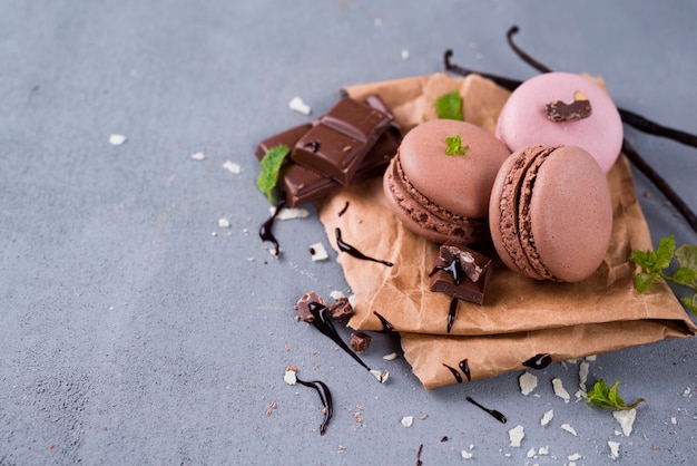 Macarons au chocolat à la menthe