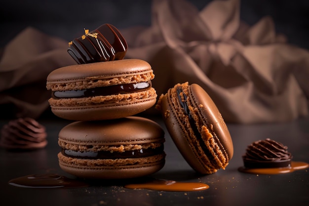 macarons au chocolat sucré