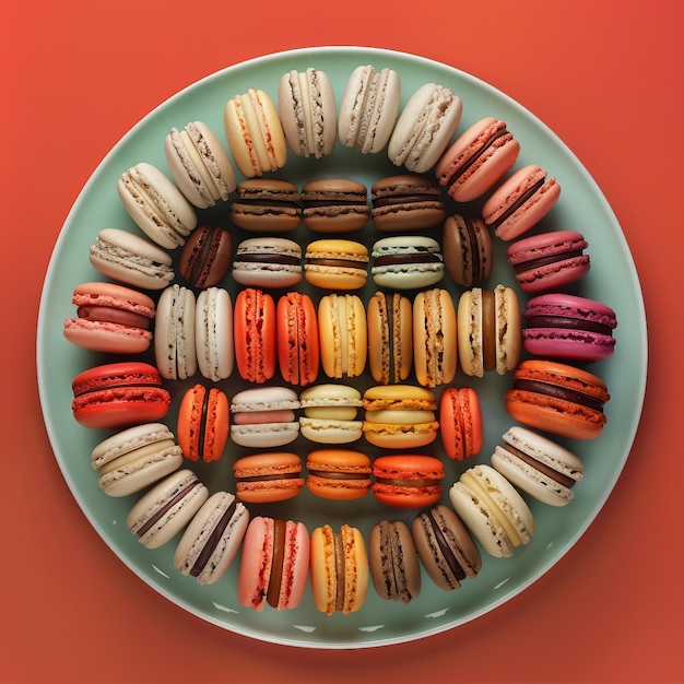 Photo des macarons colorés