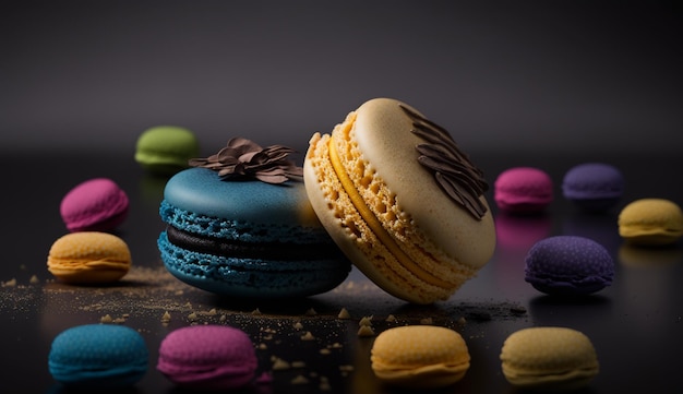 Macarons croustillants avec une bouchée satisfaisante