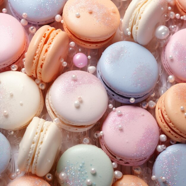 Des macarons délicieusement décorés de perles