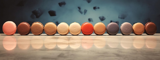 des macarons de différentes couleurs