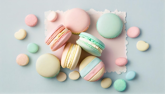 Macarons ou macarons français de couleur pastel vintage