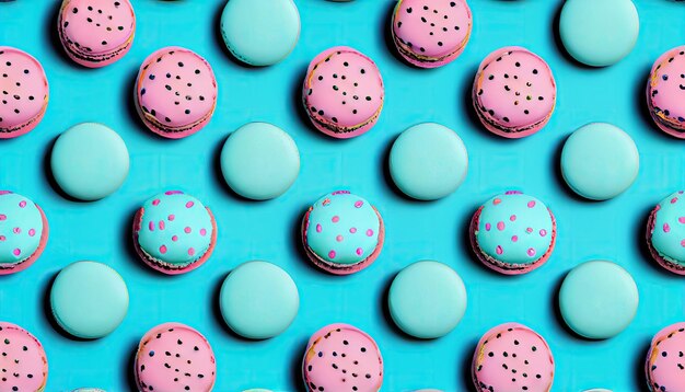 Macarons Motif photo harmonieux dans un style pop art avec la technologie Generative AI