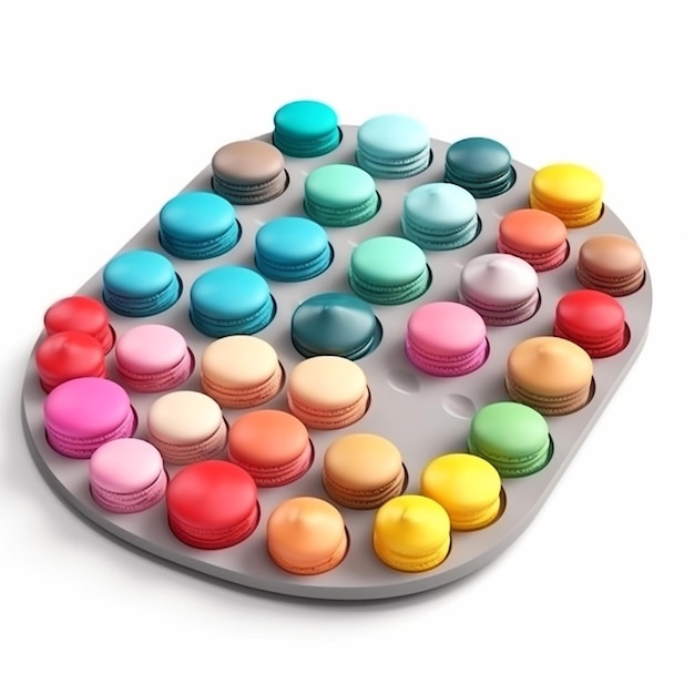 macarons palette de couleurs rendu 3d