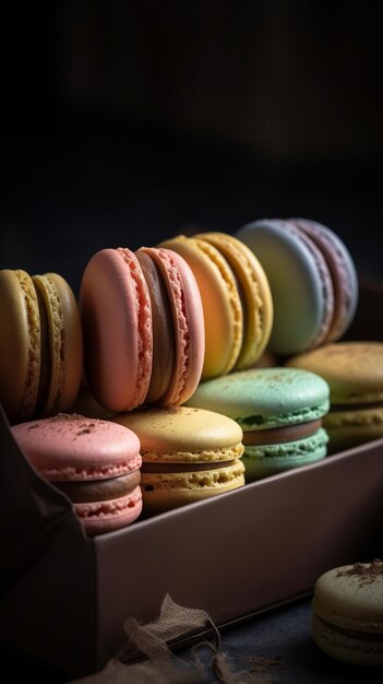 Macarons sucrés et colorés