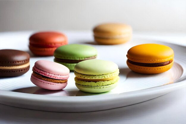 macarons sur une table en bois