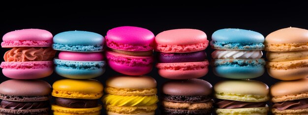 Des macaroons délicieux et beaux AI générative