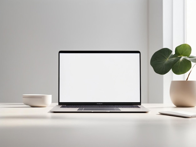 un macbook minimaliste et élégant pour maquette