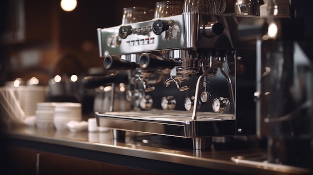 Machine à café dans le café