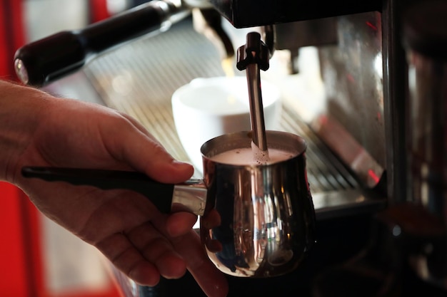 Machine à café en gros plan