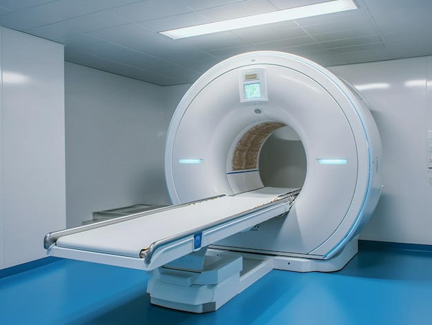 Une machine ct est dans une chambre d'hôpital.