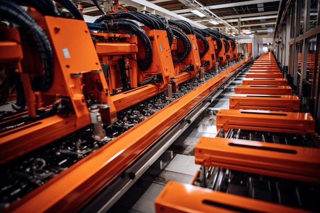 une machine dans une usine avec le nom de la société sur le devant.