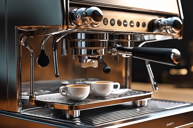 Machine à expresso professionnelle, composition parfaite très détaillée