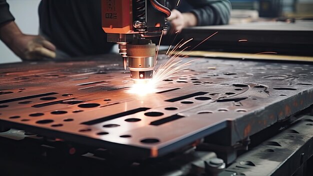 Machine à fraisage CNC Coupure au laser de l'acier pour le métal Exposition de l'industrie des machines-outils étincelles laser