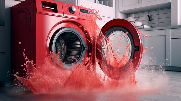 Photo machine à laver dans la salle de bain